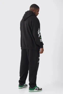 boohooMAN Plus Official 13 Print Oversized Tracksuit In | UK| Tracksuits
