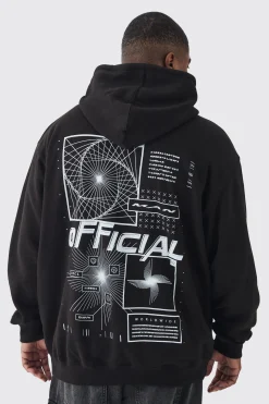 boohooMAN Plus Official Abstract Graphic Oversized Hoodie | UK| Hoodies & Sweatshirts