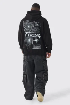 boohooMAN Plus Official Abstract Graphic Oversized Hoodie | UK| Hoodies & Sweatshirts
