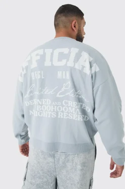 boohooMAN Plus Official Varsity Knitted Sweatshirt | UK| Knitwear