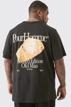 Plus Old Money Graphic Back Print Oversized T-shirt | UK^boohooMAN New