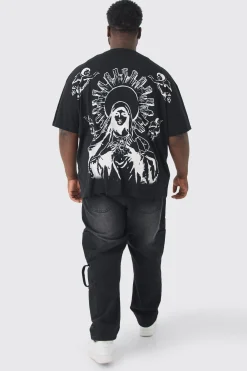 Plus Over The Seam Renaissance Back Print T-shirt In | UK^boohooMAN Sale