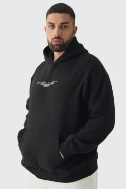 boohooMAN Plus Overdyed Spliced Floral Graphic Oversized Hoodie | UK| Hoodies & Sweatshirts