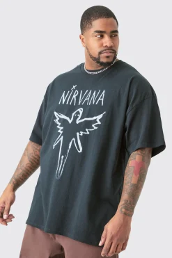 Plus Oversize Nirvana License T-shirt | UK^boohooMAN Best