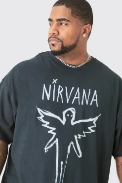 Plus Oversize Nirvana License T-shirt | UK^boohooMAN Best