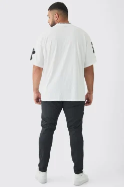 Plus Oversized Airbrush Cross Print T-Shirt | UK^boohooMAN Outlet