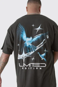 Plus Oversized Bird Graphic T-shirt | UK^boohooMAN Discount