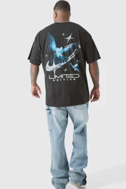 Plus Oversized Bird Graphic T-shirt | UK^boohooMAN Discount