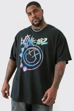 Plus Oversized Blink 182 License T-shirt In | UK^boohooMAN Outlet