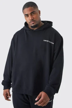boohooMAN Plus Oversized Boxy Loopback Hoodie | UK| Hoodies & Sweatshirts