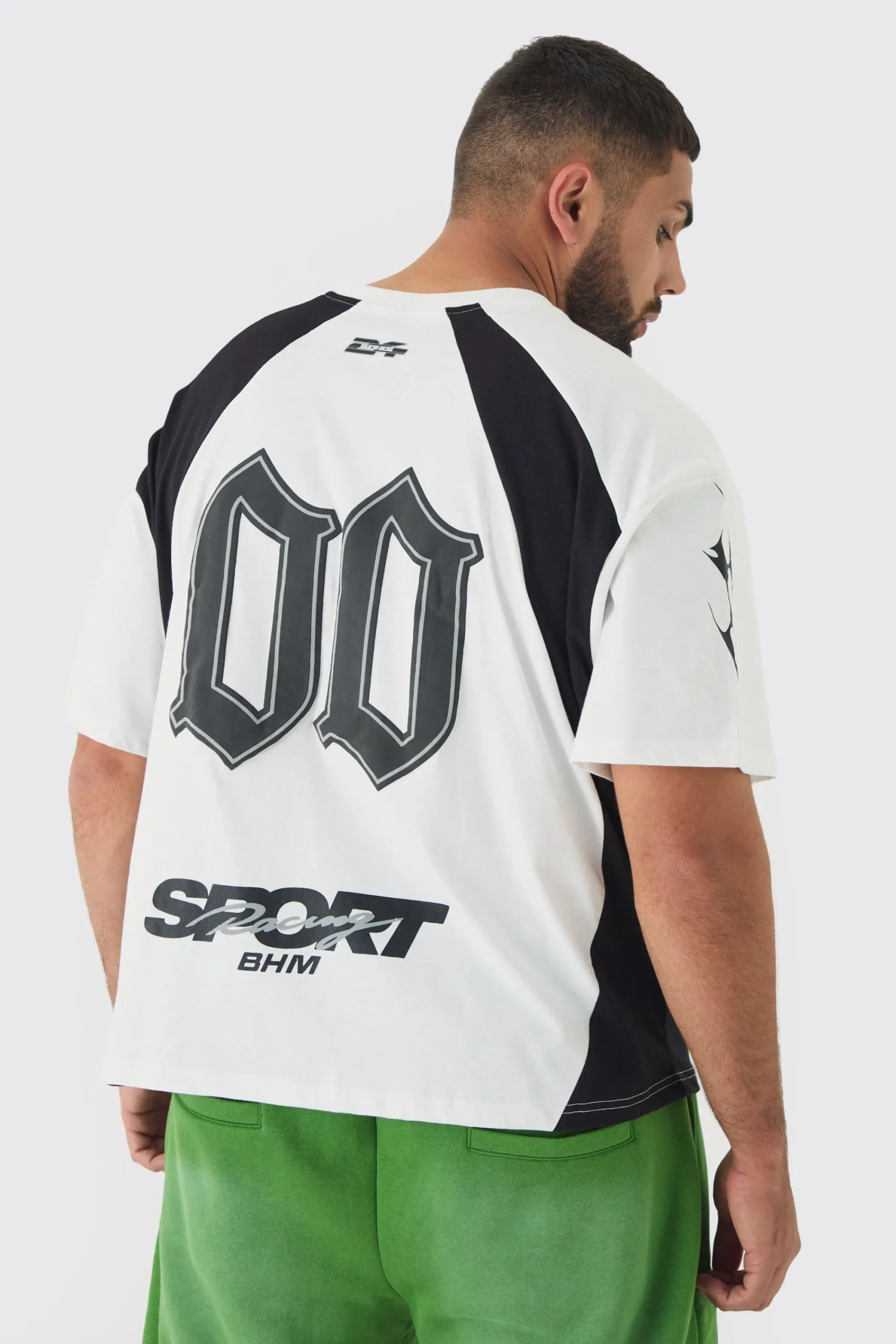 Plus Oversized Boxy Puff Print Moto Tshirt | UK^boohooMAN Discount