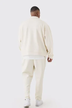 boohooMAN Plus Oversized Boxy Scuba Embossed Harrington | UK| Coats & Jackets