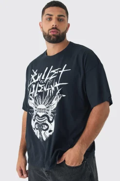 Plus Oversized Bullet For My Valentine License Print T-Shirt | UK^boohooMAN