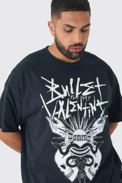 Plus Oversized Bullet For My Valentine License Print T-Shirt | UK^boohooMAN