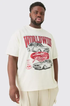 Plus Oversized Car Graphic T-shirt | UK^boohooMAN Clearance