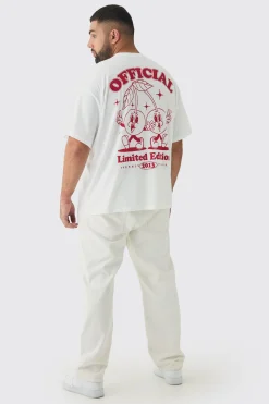 Plus Oversized Cherry Graphic T-Shirt | UK^boohooMAN Outlet
