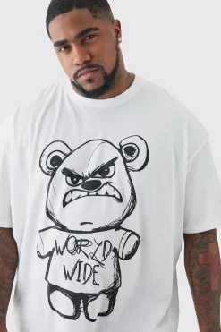Plus Oversized Evil Teddy T-shirt In | UK^boohooMAN New