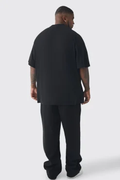 Plus Oversized Extended Neck MMXIII Large Scale Print T-Shirt | UK^boohooMAN