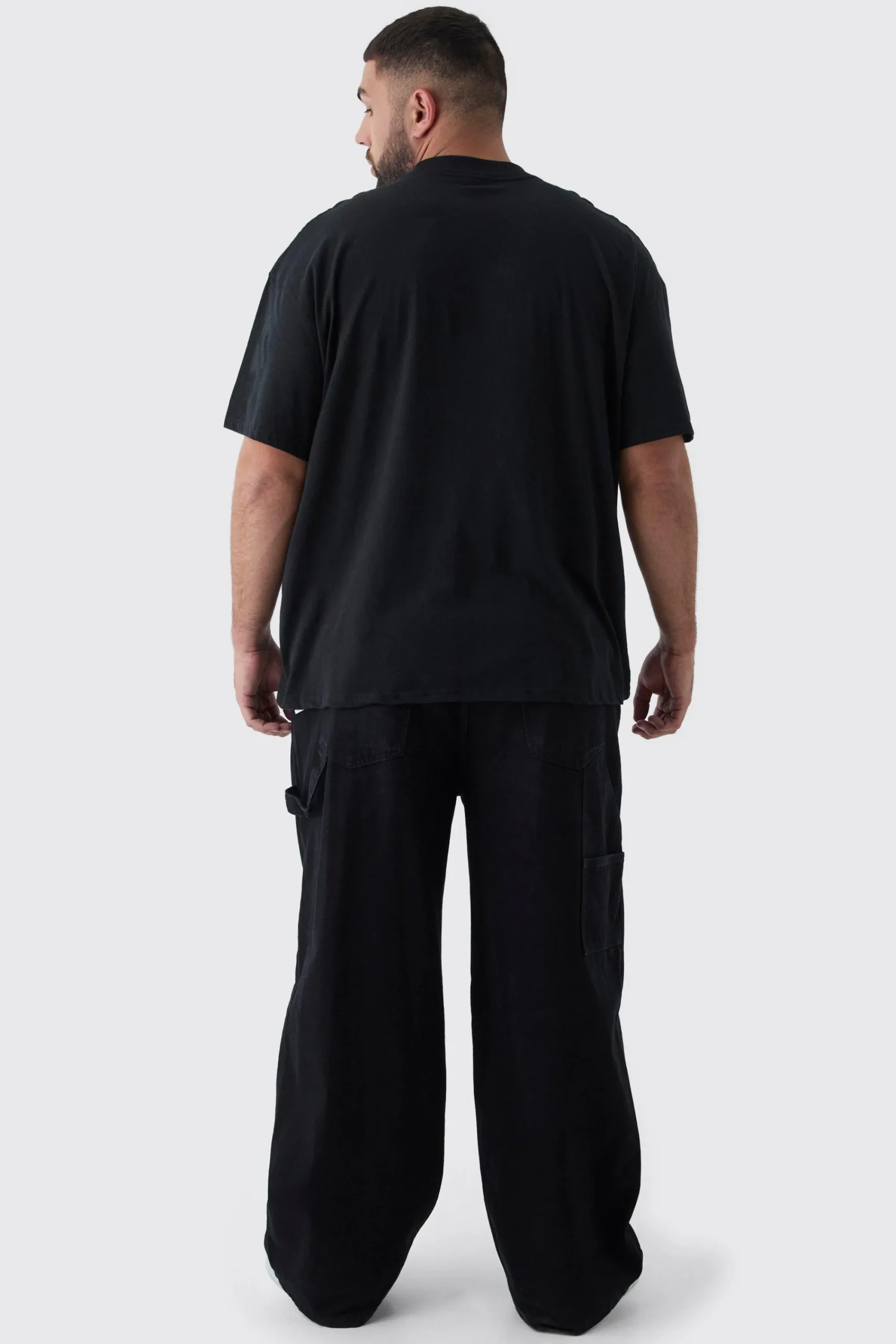 Plus Oversized Extended Neck Cherub Large Scale Print T-Shirt | UK^boohooMAN Hot