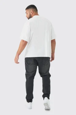 Plus Oversized Extended Neck Floral Varsity Print T-Shirt | UK^boohooMAN Outlet