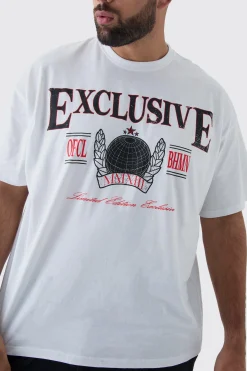 Plus Oversized Fit Exclusive Print T-Shirt | UK^boohooMAN Hot