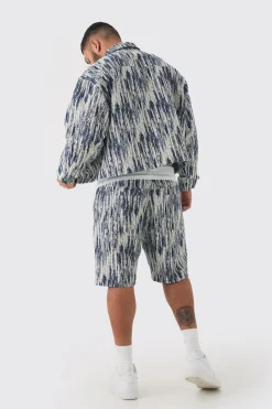 boohooMAN Plus Oversized Fit Fabric Interest Denim Jacket | UK| Coats & Jackets