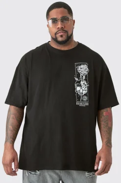 Plus Oversized Floral Graphic T-shirt | UK^boohooMAN