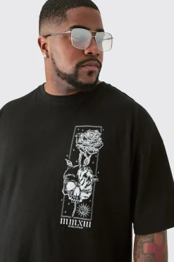 Plus Oversized Floral Graphic T-shirt | UK^boohooMAN