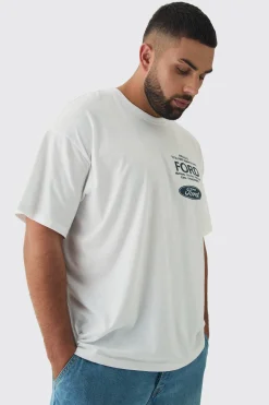 Plus Oversized Ford License Print T-Shirt | UK^boohooMAN Online