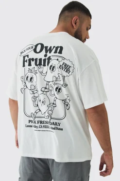 Plus Oversized Fruit Graphic T-Shirt | UK^boohooMAN Discount