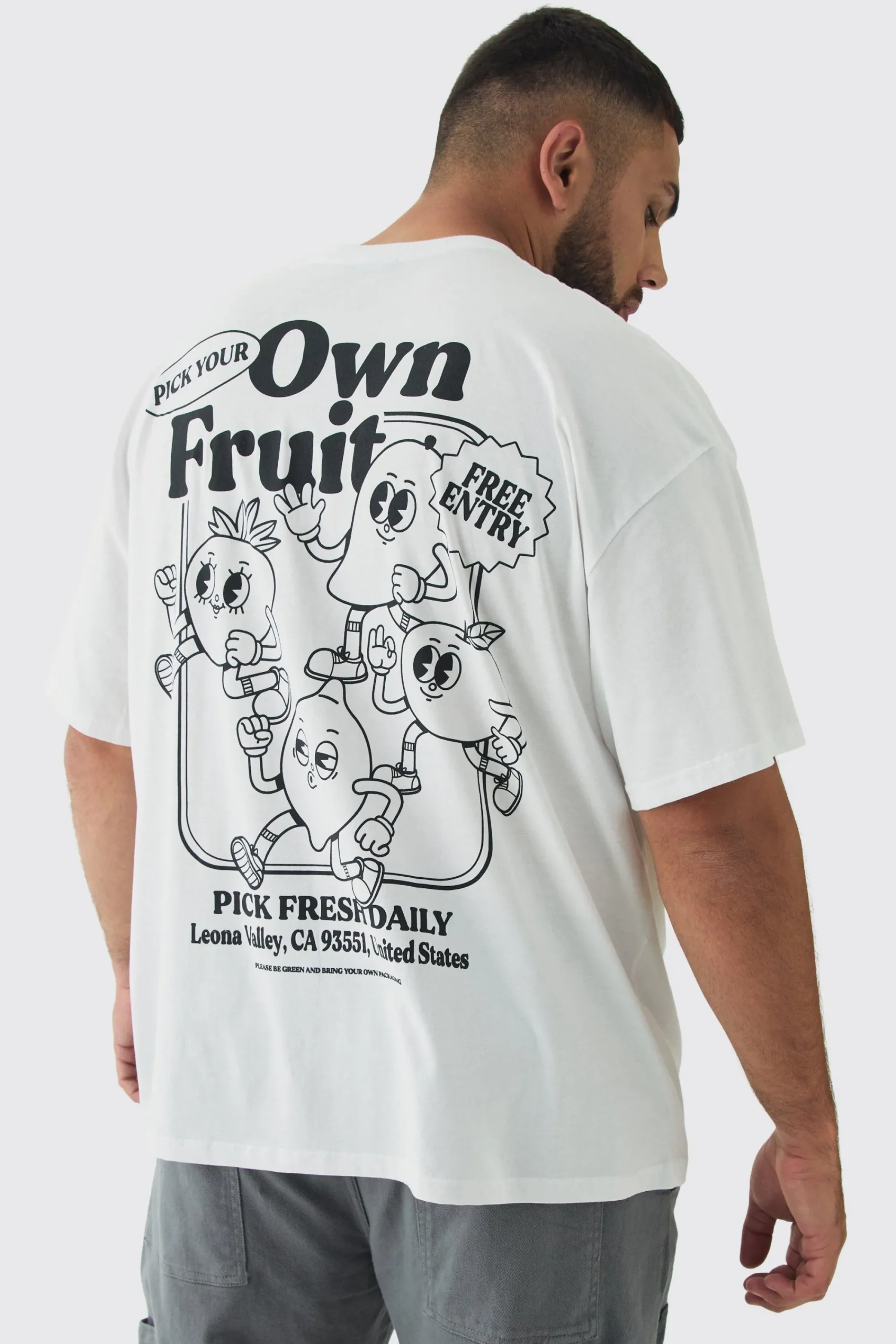 Plus Oversized Fruit Graphic T-Shirt | UK^boohooMAN Discount