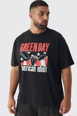 Plus Oversized Green Day Band License Print T-Shirt | UK^boohooMAN Best
