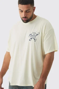 Plus Oversized Hamburger Graphic T-Shirt | UK^boohooMAN Outlet