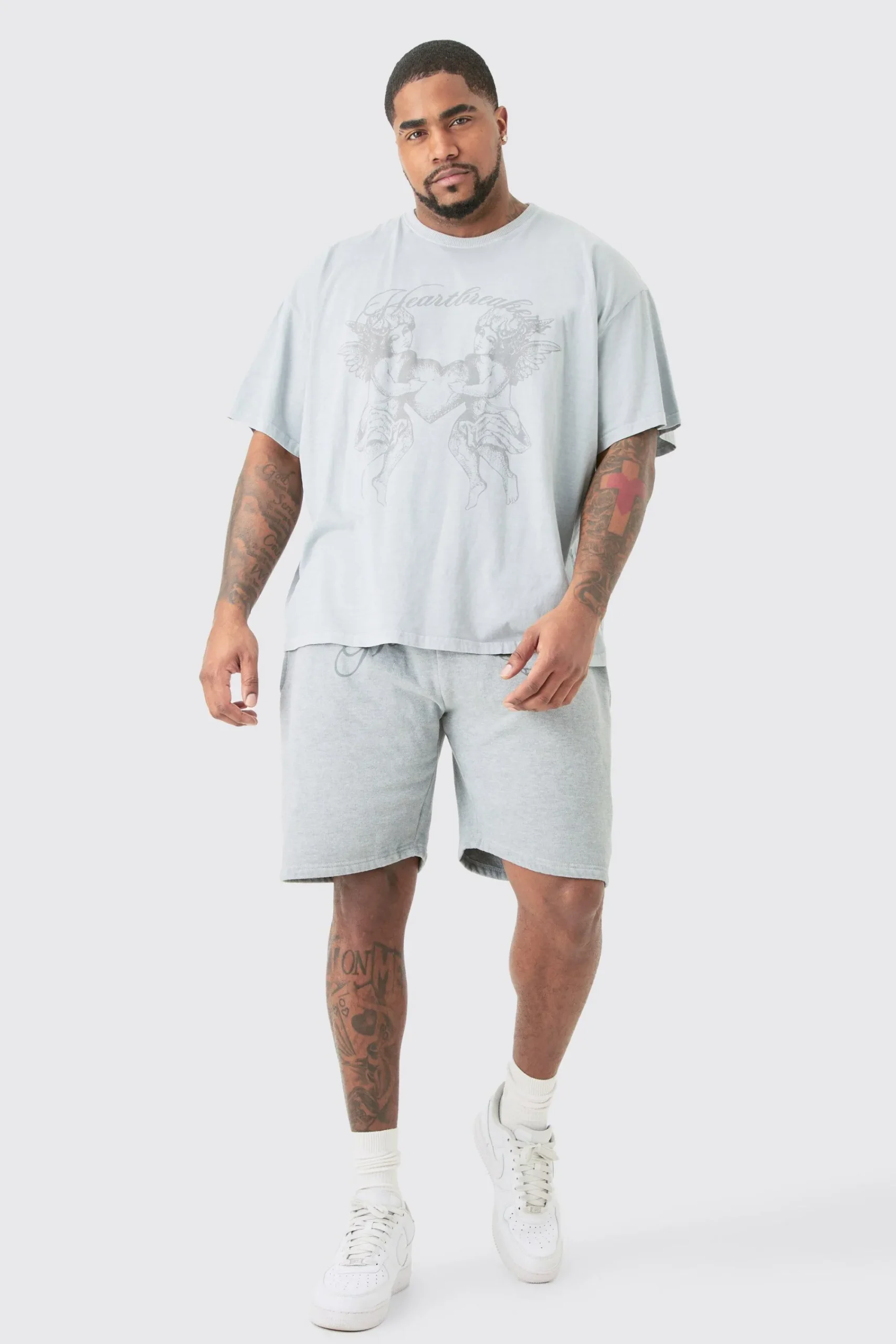 Plus Oversized Heart Breaker Printed T-shirt In | UK^boohooMAN Discount
