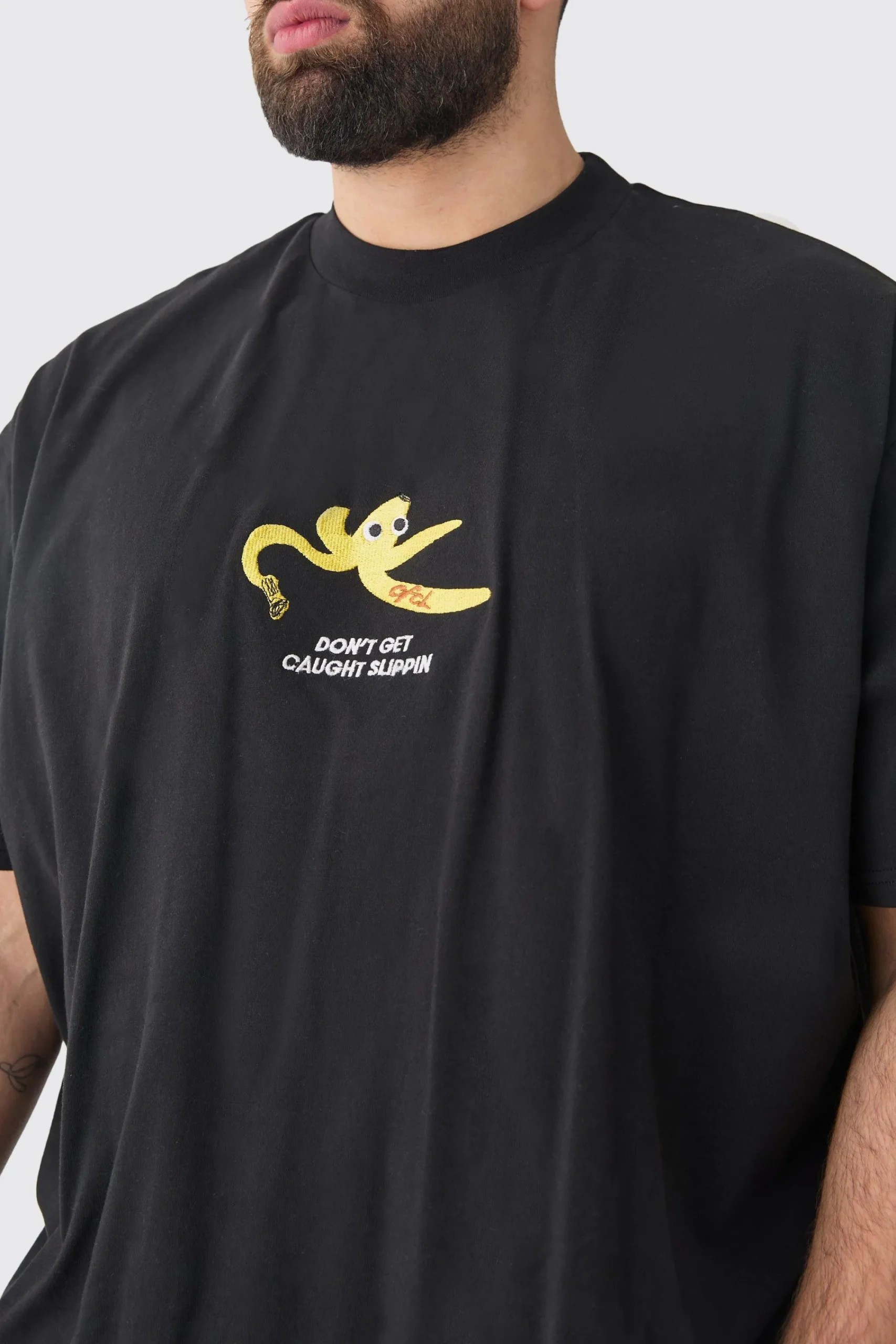 Plus Oversized Heavy Split Hem Print T-shirt | UK^boohooMAN Discount