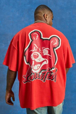 Plus Oversized Heavyweight Bear Print T-shirt | UK^boohooMAN Best
