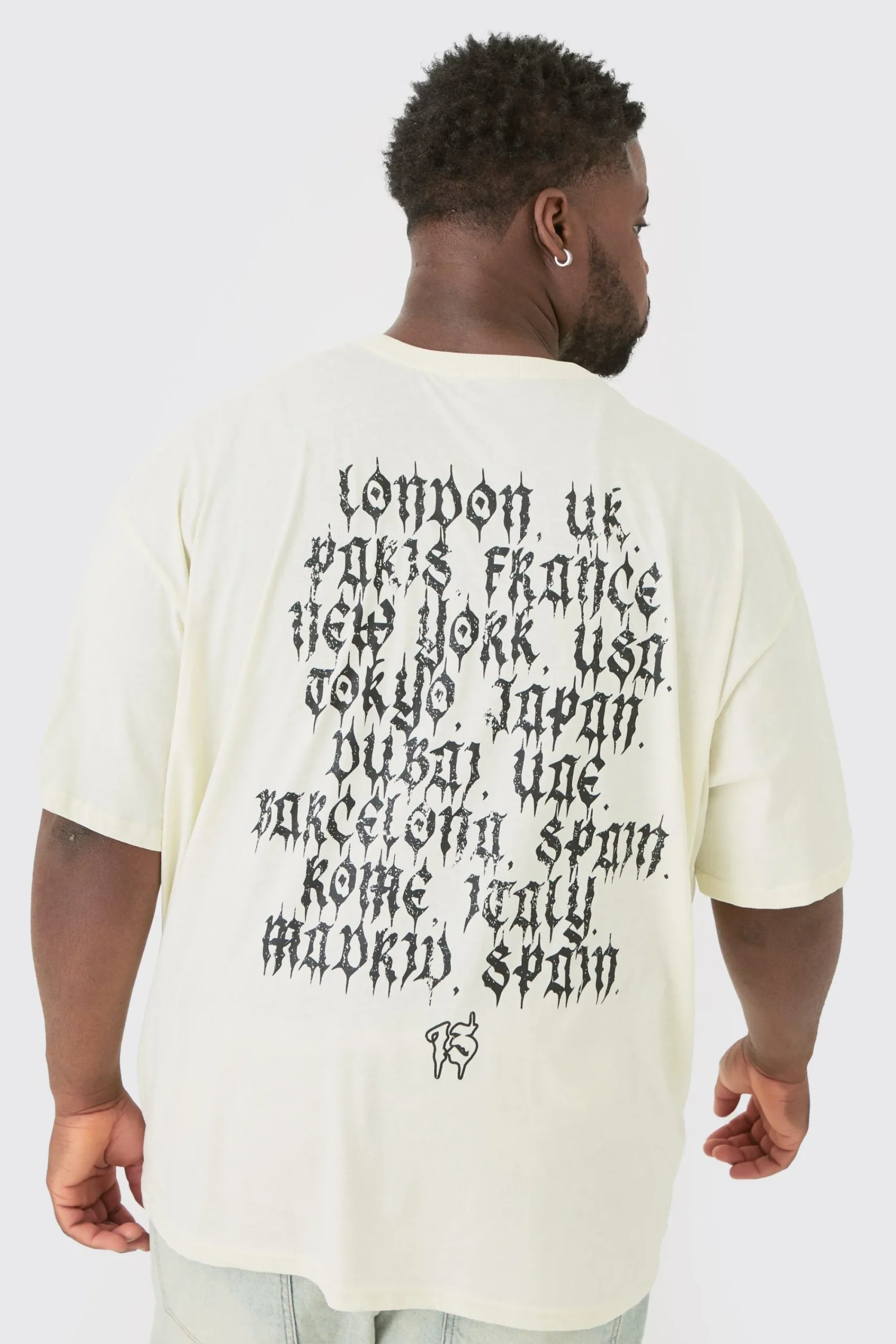 Plus Oversized Homme Cross Front & Back Print T-shirt | UK^boohooMAN Online