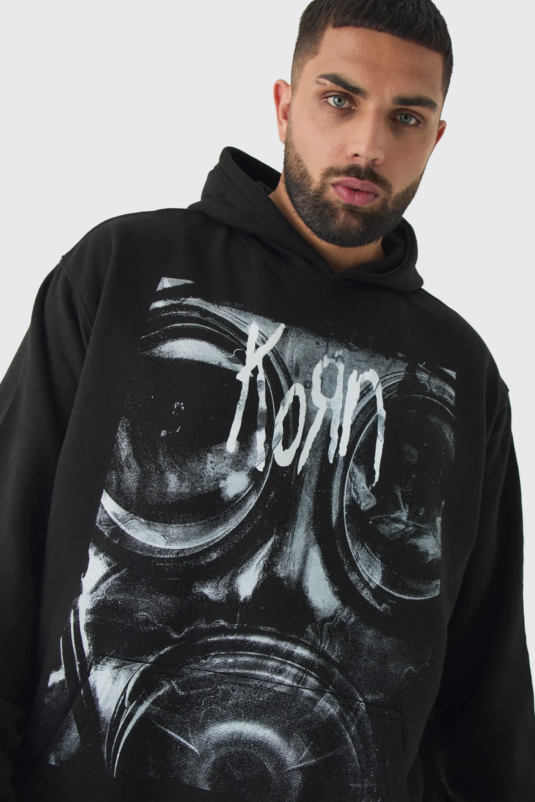 boohooMAN Plus Oversized Korn License Hoodie | UK| Hoodies & Sweatshirts