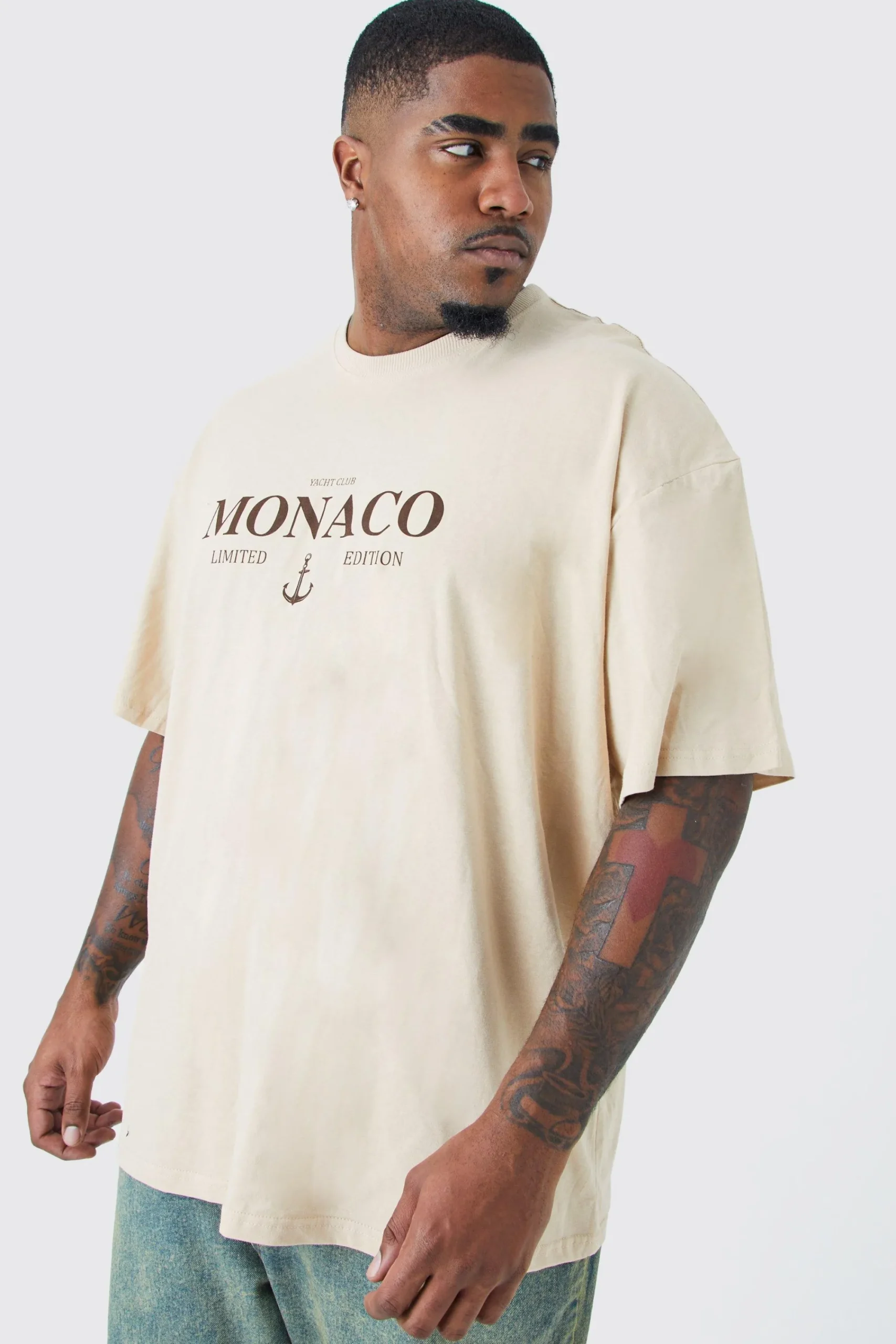 Plus Oversized Monaco Limited Edition T-shirt | UK^boohooMAN New