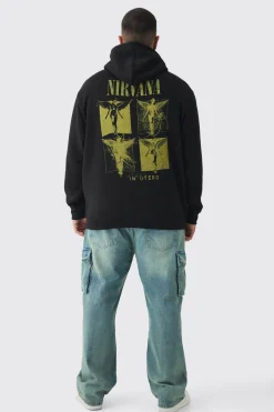 boohooMAN Plus Oversized Nirvana License Print Hoodie | UK| Hoodies & Sweatshirts