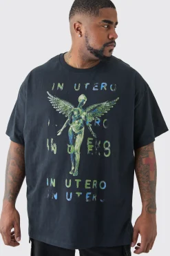 Plus Oversized Nirvana Utero License T-shirt In | UK^boohooMAN Sale
