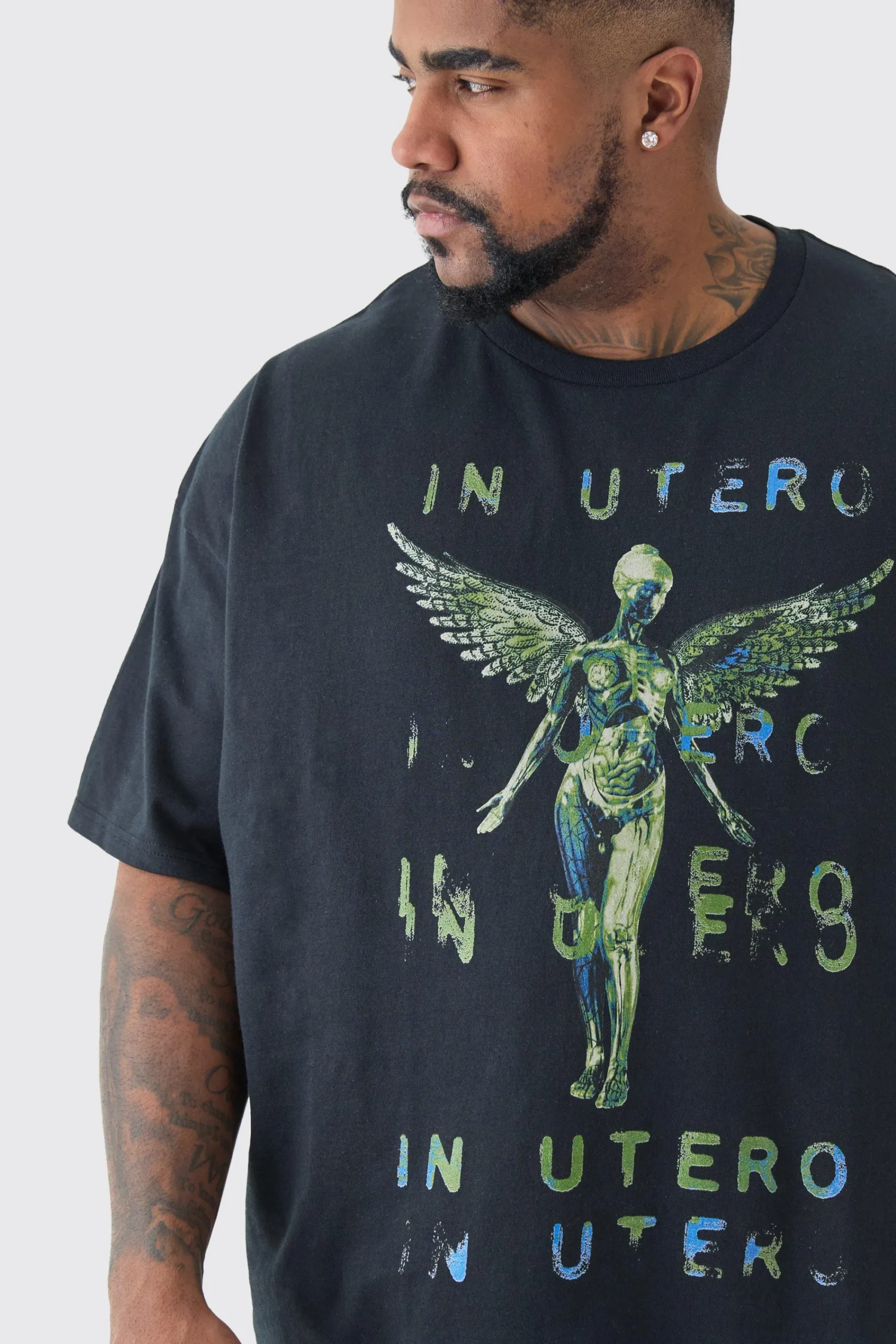 Plus Oversized Nirvana Utero License T-shirt In | UK^boohooMAN Sale