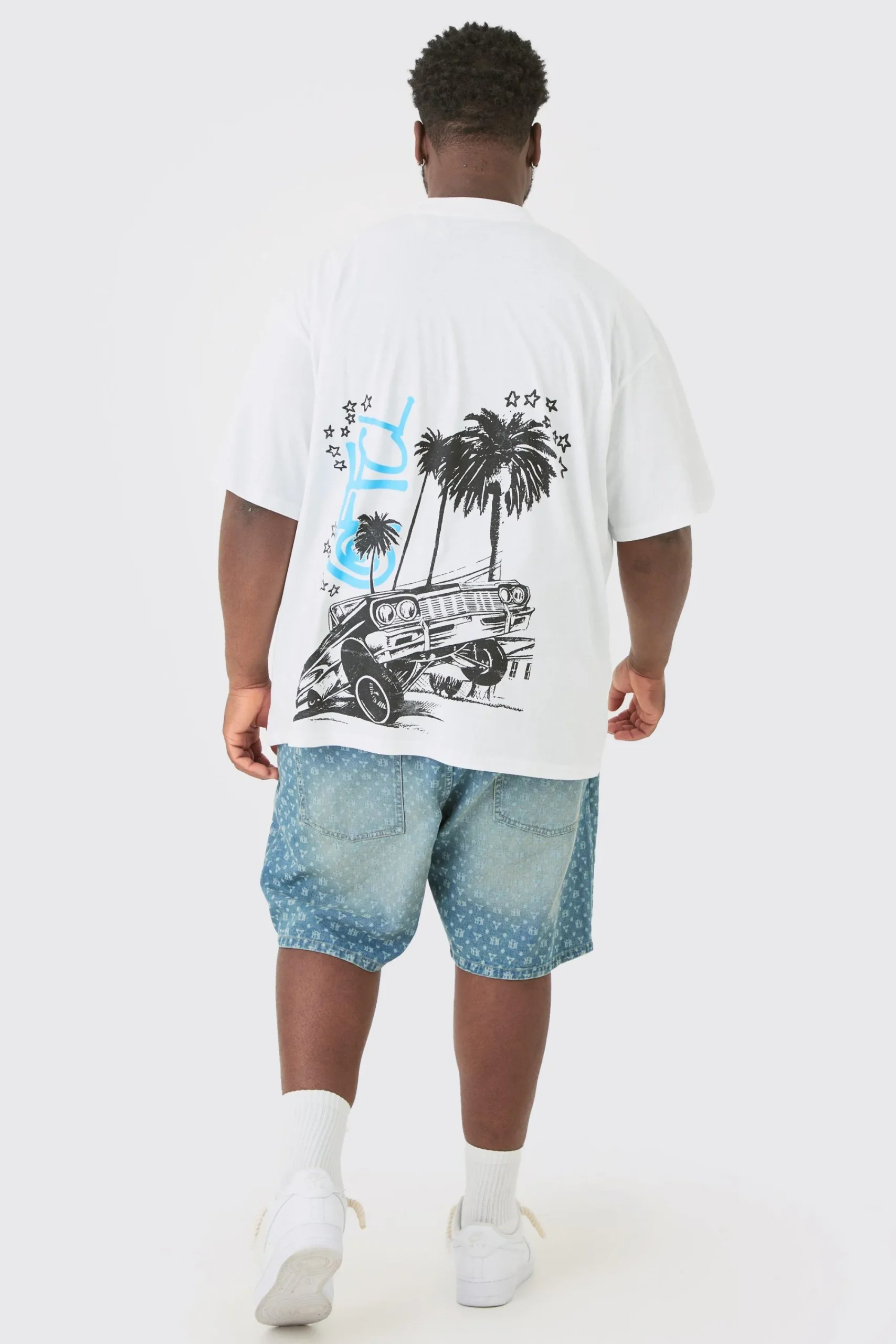 Plus Oversized OFCL Back Print Car T-shirt In | UK^boohooMAN Discount