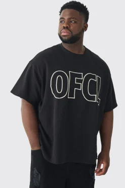 Plus Oversized OFCL Embroidered T-shirt | UK^boohooMAN