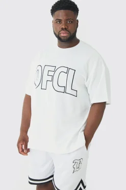 Plus Oversized OFCL Embroidered T-shirt | UK^boohooMAN Outlet