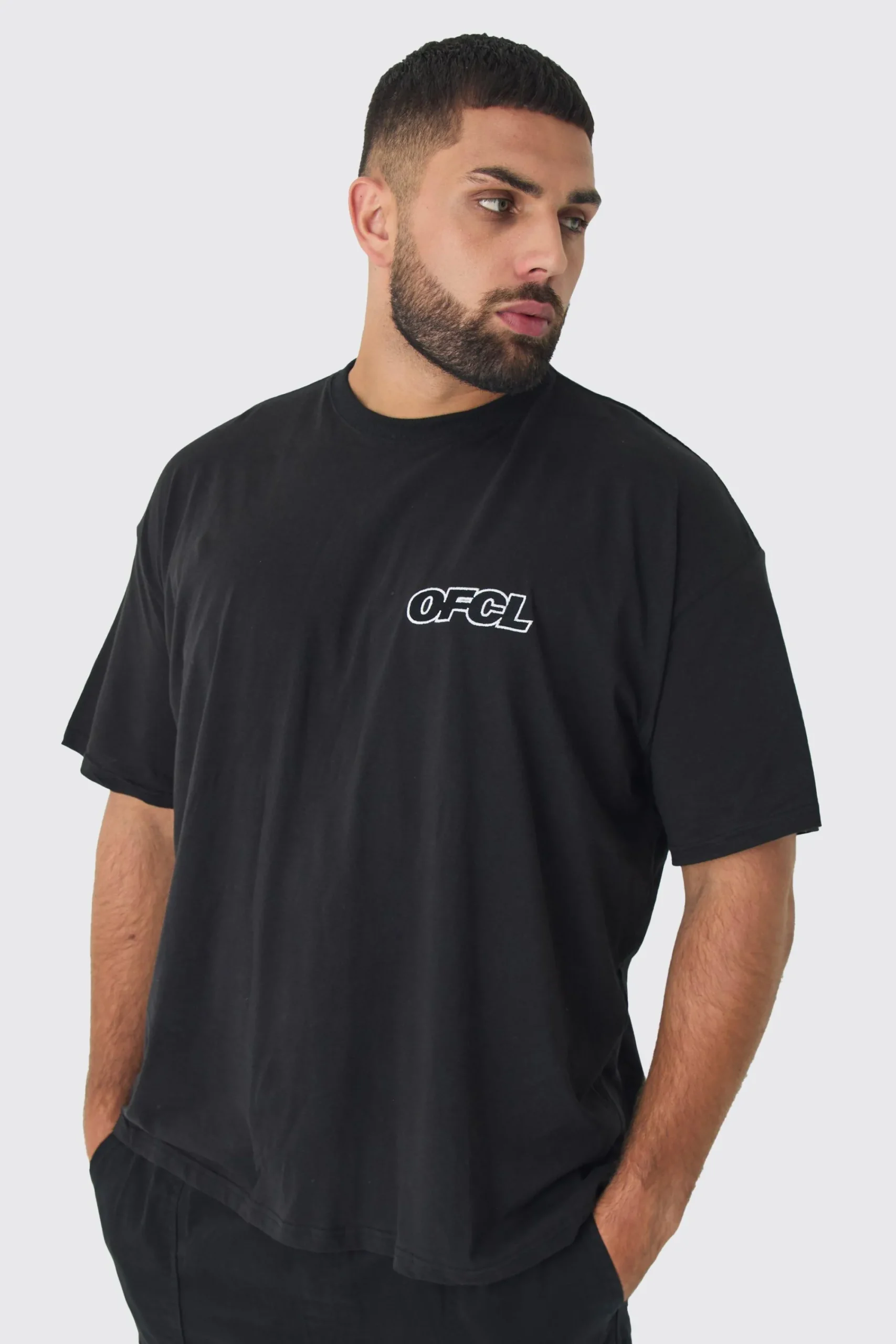 Plus Oversized Ofcl Embroidered T-shirt In | UK^boohooMAN Hot