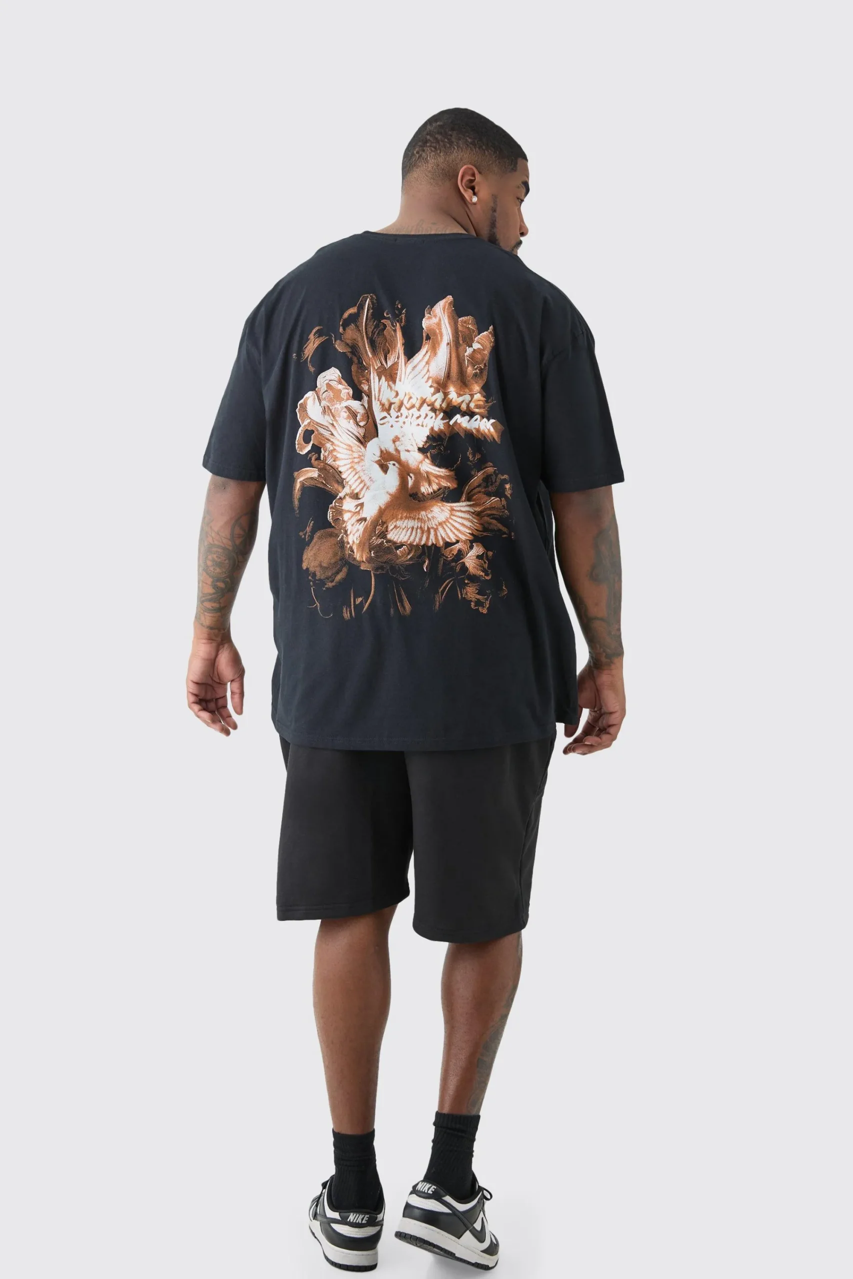 Plus Oversized Official Dove Back Print T-shirt In | UK^boohooMAN Best