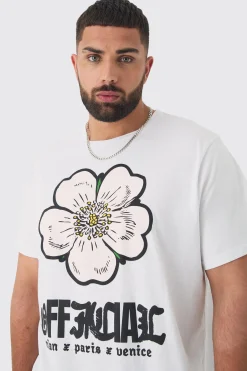Plus Oversized Official Floral Print T-shirt | UK^boohooMAN Discount