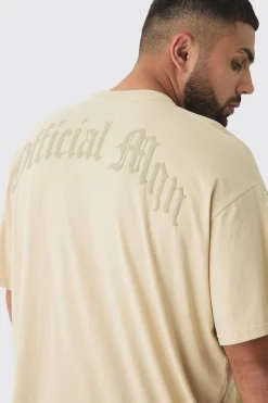 Plus Oversized Official Man Cross Puff Print T-Shirt | UK^boohooMAN Sale