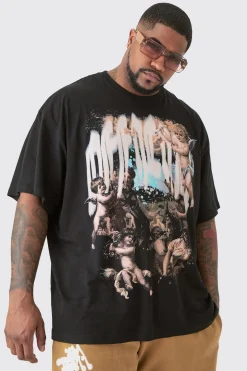 Plus Oversized Official Renaissance Print T-shirt In | UK^boohooMAN Outlet